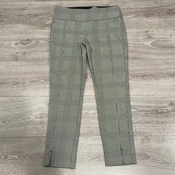 NWOT Apt. 9 Pull On Stretch Ankle Pants Black White Plain S - Picture 9 of 16